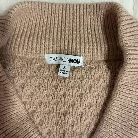 Fashion Nova Women's Pink Cable Knit Sweater - Picture 6 of 6